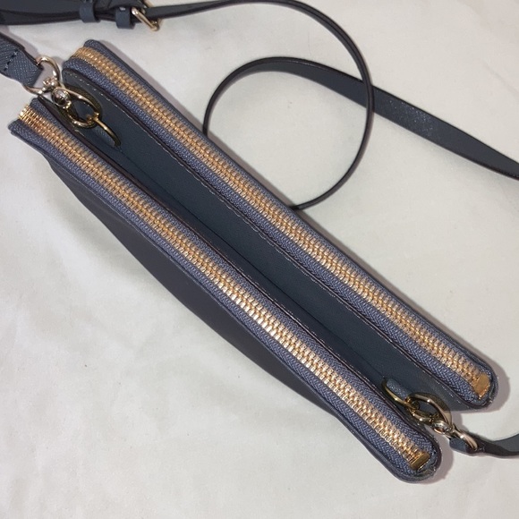 Henri Bendel New York Nylon Bag Grey Detach Adj Strap Purple Lining EXC! - Picture 5 of 14
